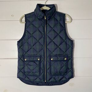 J. Crew Tartan Plaid Down‎ Quilted Puffer Vest Size S Multicolor NWT  Casual